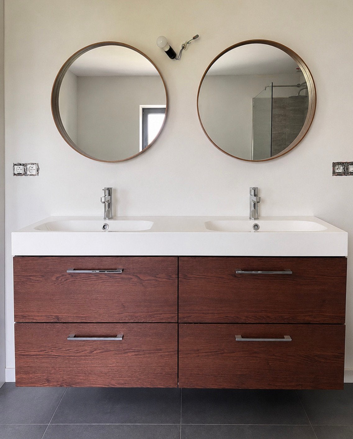 Badmeubel met dubbele lavabo Erpe-Mere, Huis en Inrichting, Ophalen, Zo goed als nieuw