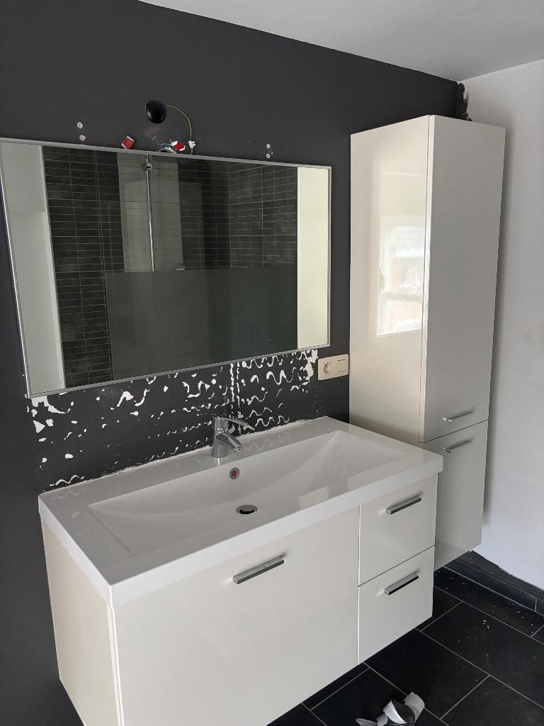 Un ensemble de meubles de salle de bain + l’évier, Maison & Meubles, Moins de 100 cm, Comme neuf, Enlèvement, 50 à 100 cm