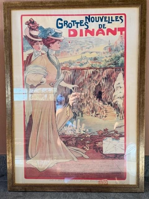 Top Art Nouveau 'Dinant ' Prent ingekaderd, Antiek en Kunst, Kunst | Schilderijen | Klassiek, Ophalen