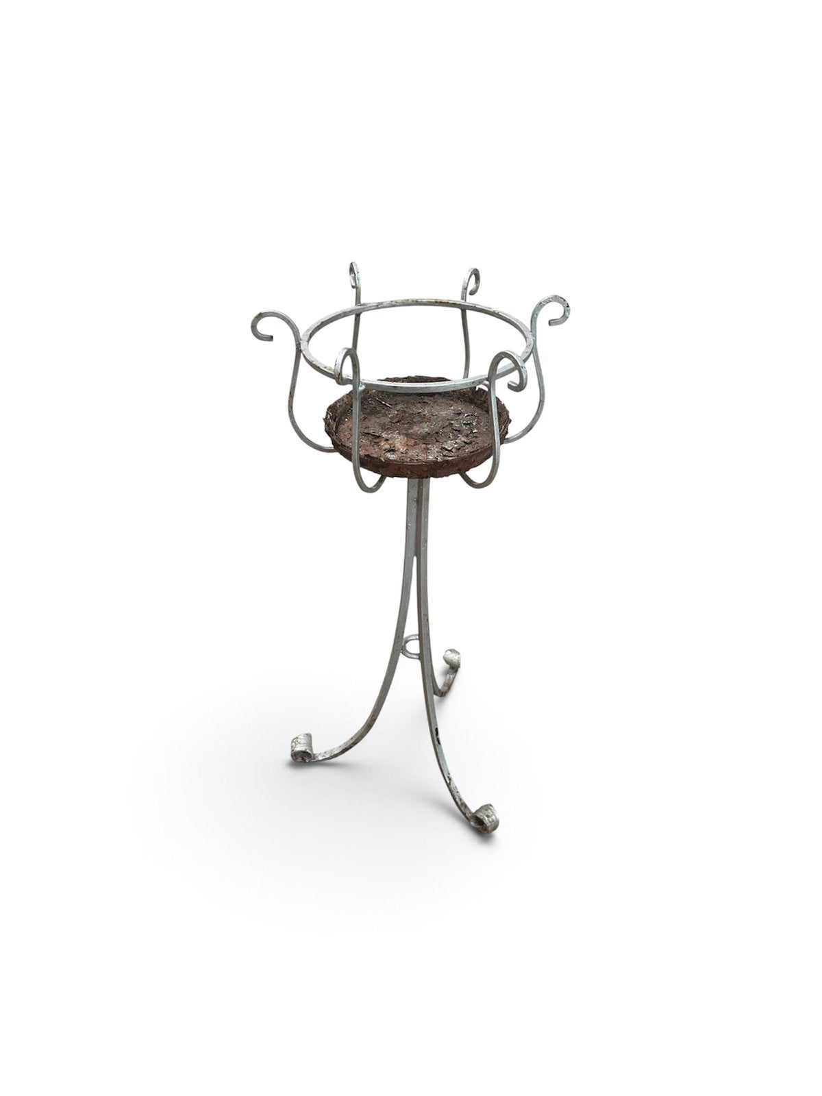 Antieke smeedijzeren plantenstandaard / vogelbad – Brocante, Jardin & Terrasse, Enlèvement, Intérieur