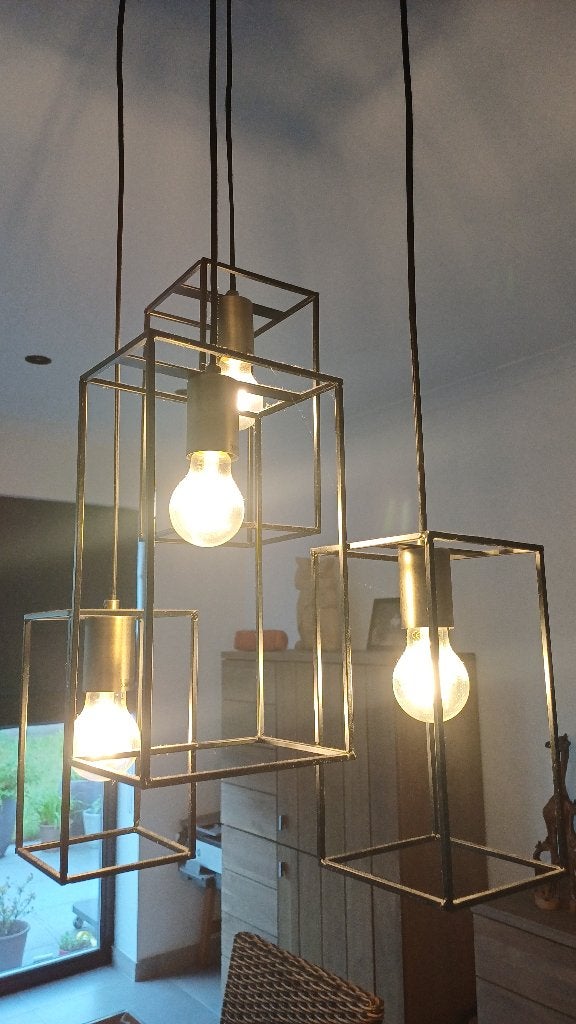 Luster - Lichtarmatuur, Huis en Inrichting, Lampen | Kroonluchters, Ophalen, Zo goed als nieuw, Metaal, Modern