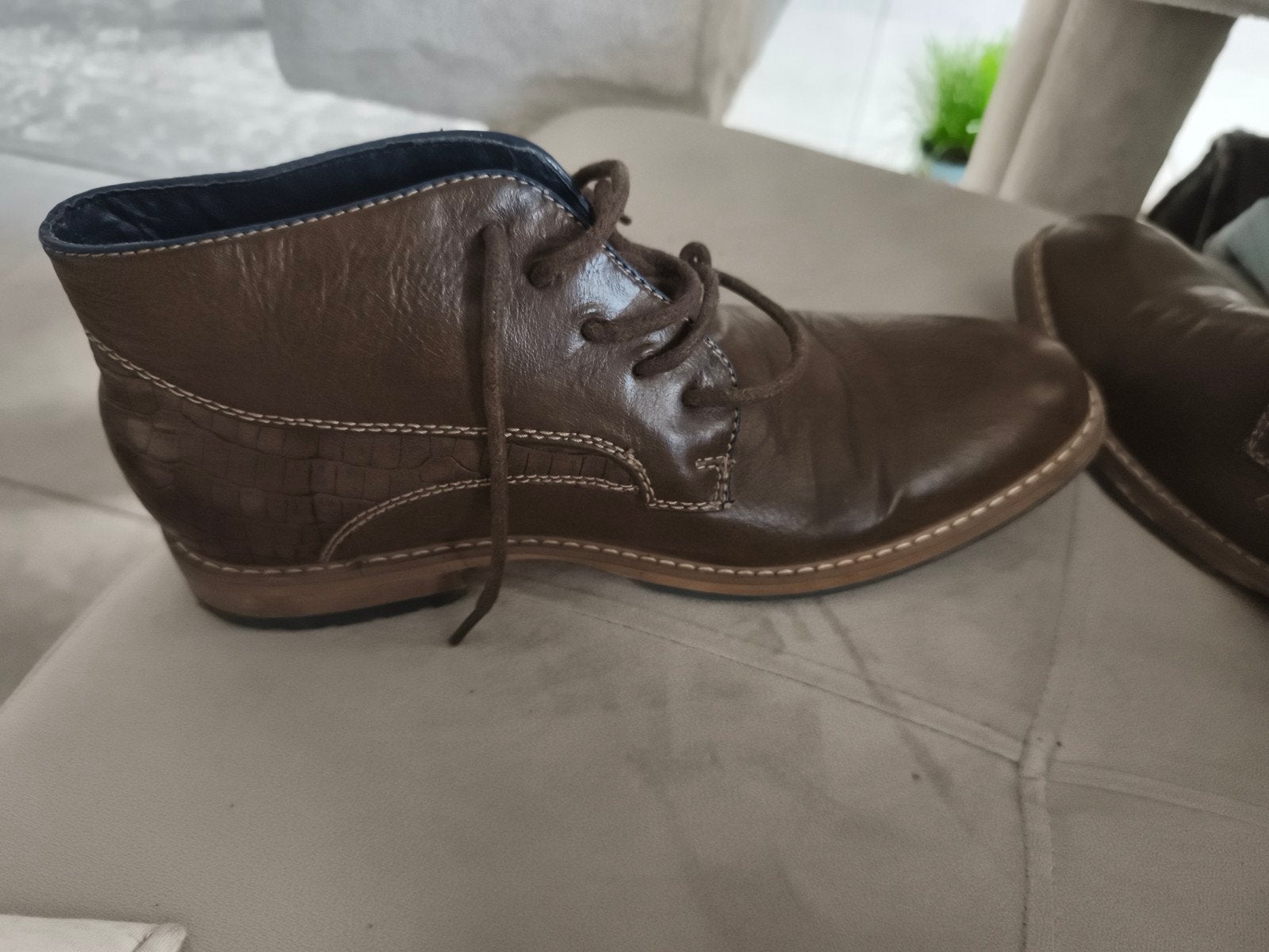 handgemaakte lederen schoenen 42, Vêtements | Hommes, Neuf, Chaussures à lacets, Brun, Enlèvement