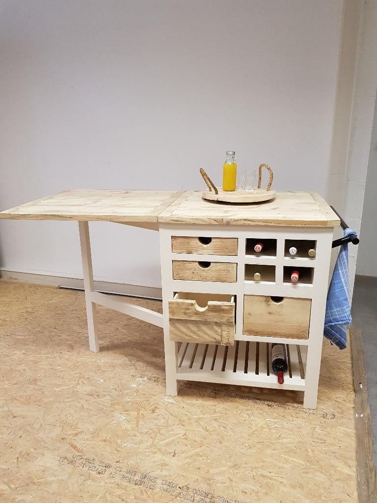 Wooster Street Kitchen Island, look-a-like, Huis en Inrichting, Ophalen of Verzenden, Nieuw, Rechthoekig, Landelijk