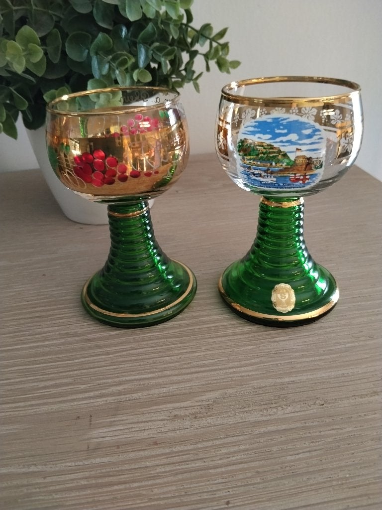 2 vintage wijnglazen, Enlèvement ou Envoi