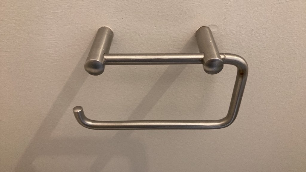 Toiletrolhouder en haakje, Enlèvement, Utilisé, Chrome, Toilettes
