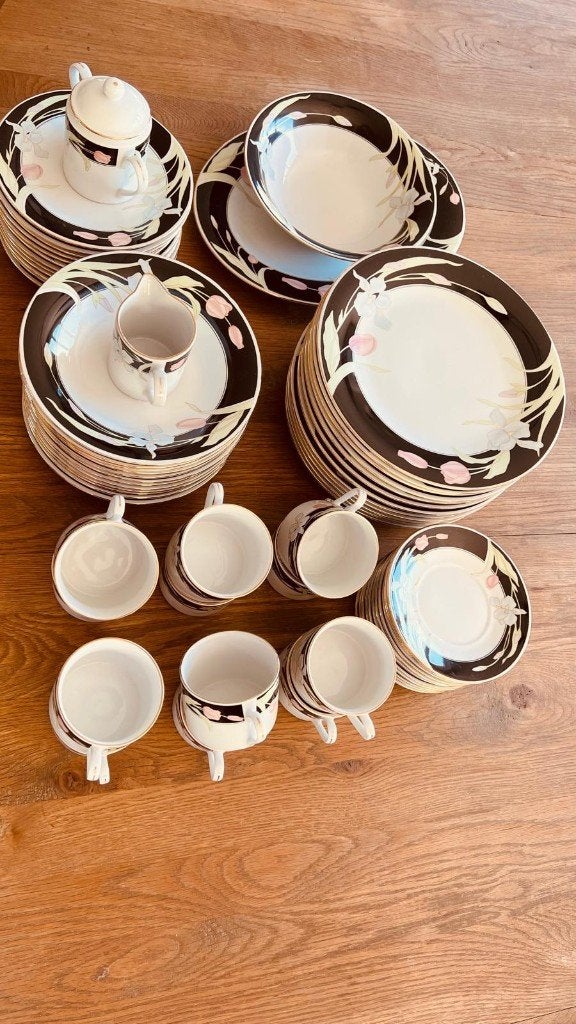 Servies fairfield fijn porselein jaren '80, Antiek en Kunst, Antiek | Servies compleet, Ophalen