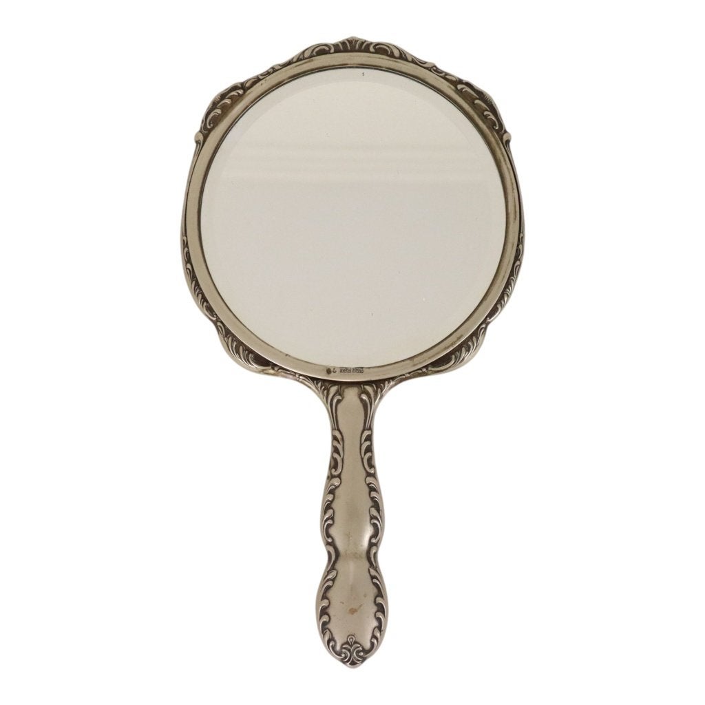 Art Nouveau Stijl Handspiegel Metal Blanc Frankrijk, Enlèvement ou Envoi