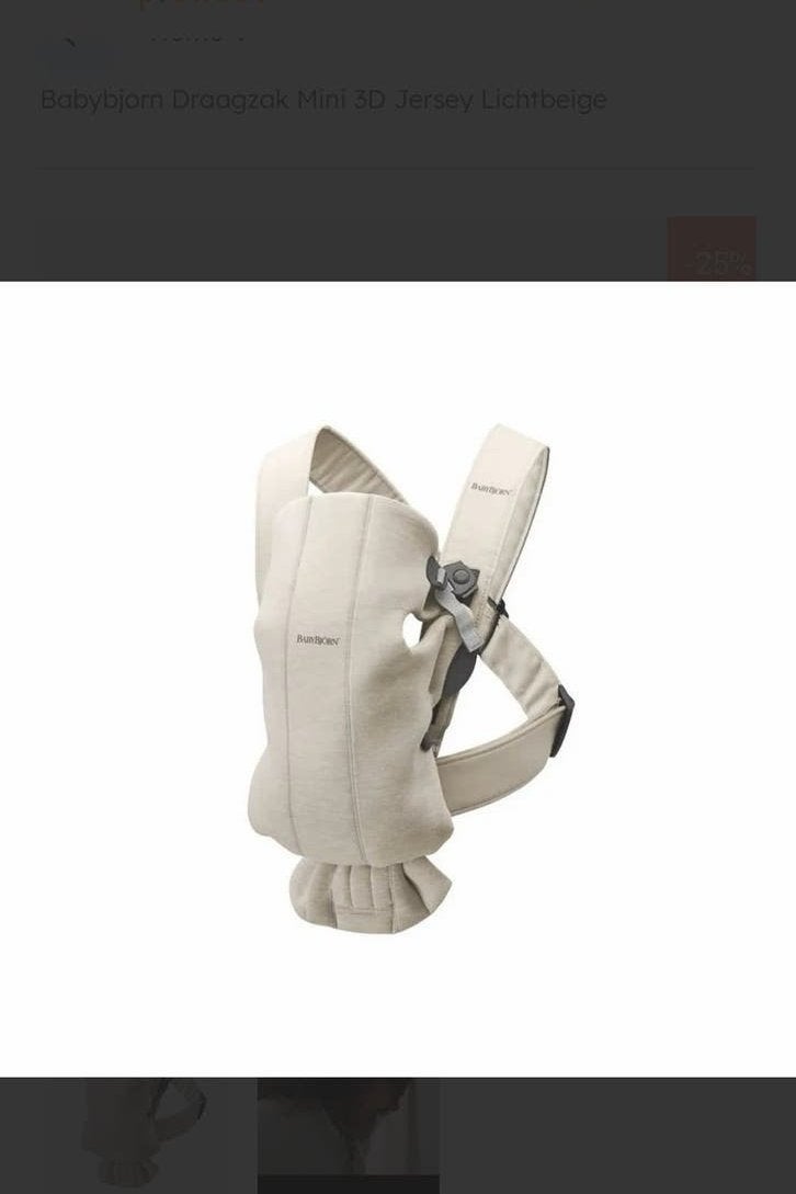 Babybjorn baby carrier mini soft jersey in light beige, Neuf, Porte-bébé, Ventre, Enlèvement