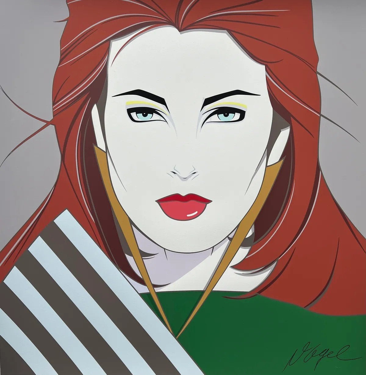 Sérigraphie Patrick Nagel pop art Playboy 1985 taille méga, Enlèvement ou Envoi, Encadré, Sérigraphie