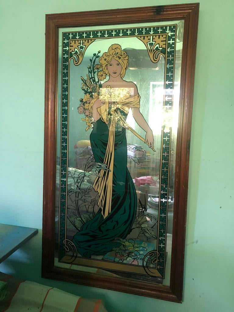 Spiegel# art nouveau stijl, Antiek en Kunst, Ophalen