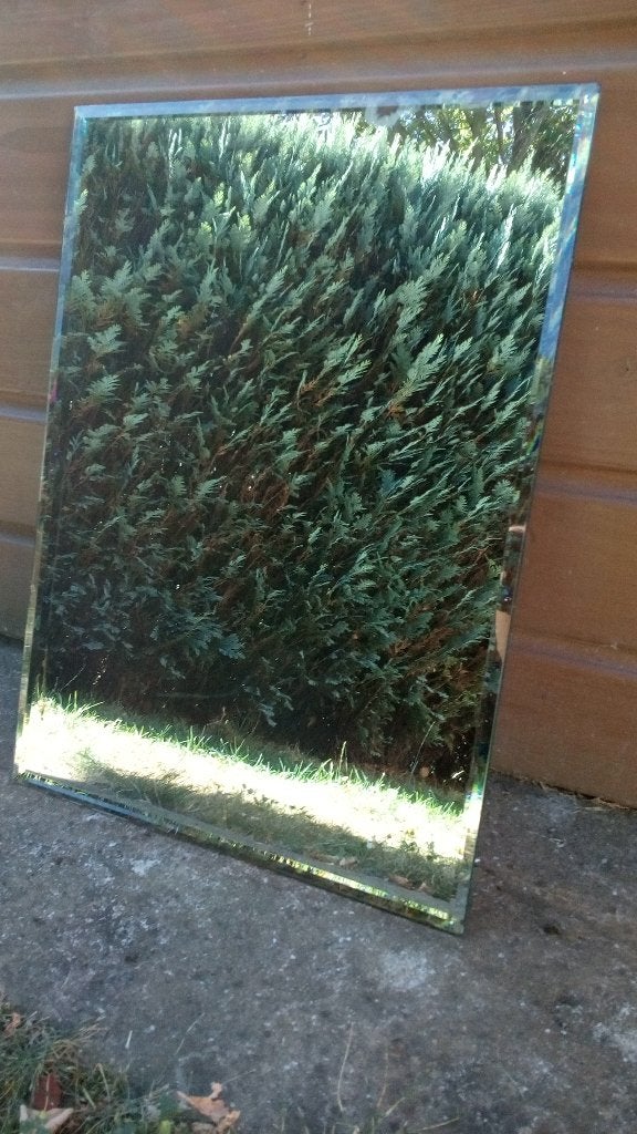 Miroir biseauté vintage 39 X 54 cm, Antiquités & Art, Enlèvement