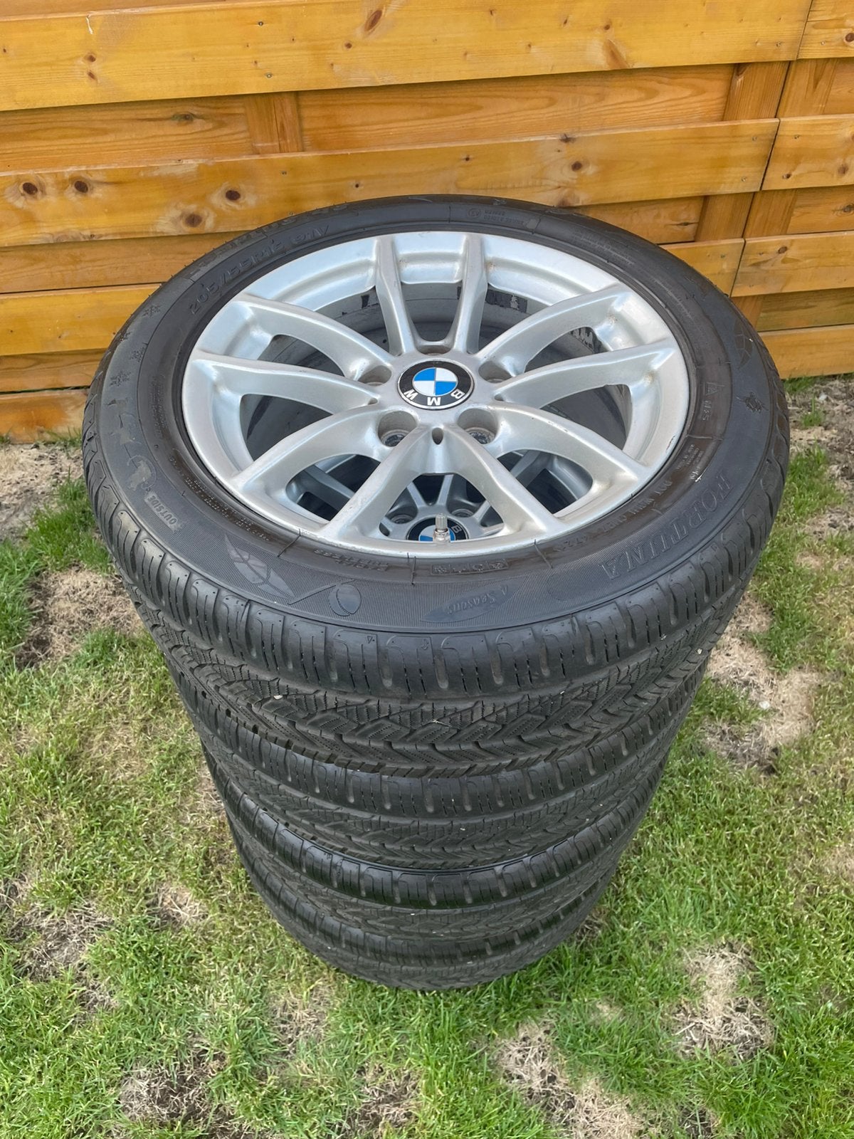 5x120 velgen 16inch Bmw 4seizoenen banden 205/55 R16, Ophalen, Zo goed als nieuw