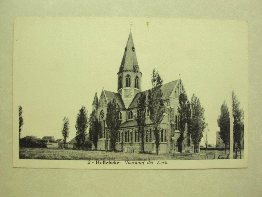 56976 - HOLLEBEKE - VOORKANT DER KERK - ZIE 2 FOTO'S, Verzenden