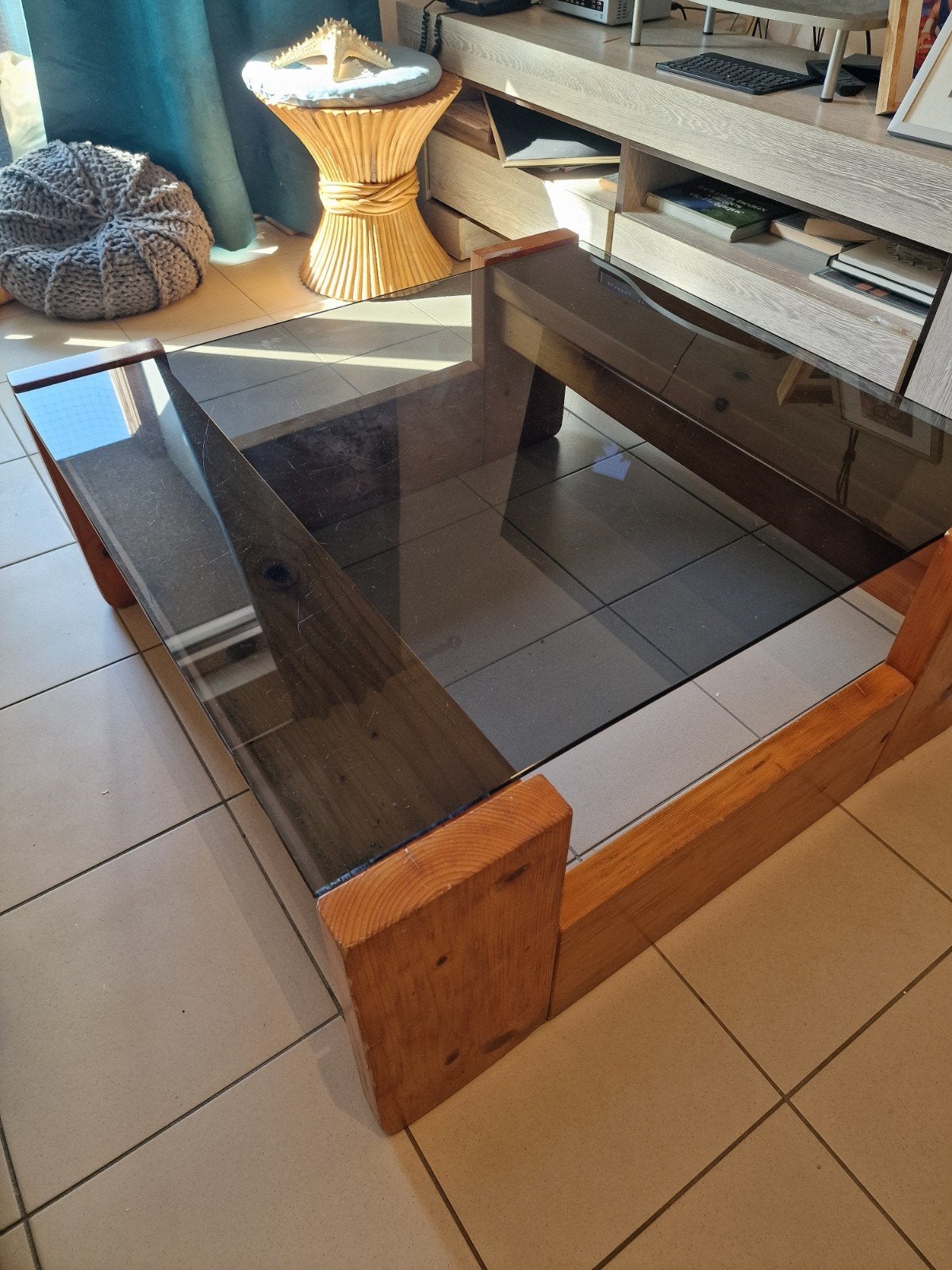 Table basse de salon, Enlèvement, Utilisé, Carré, Pin