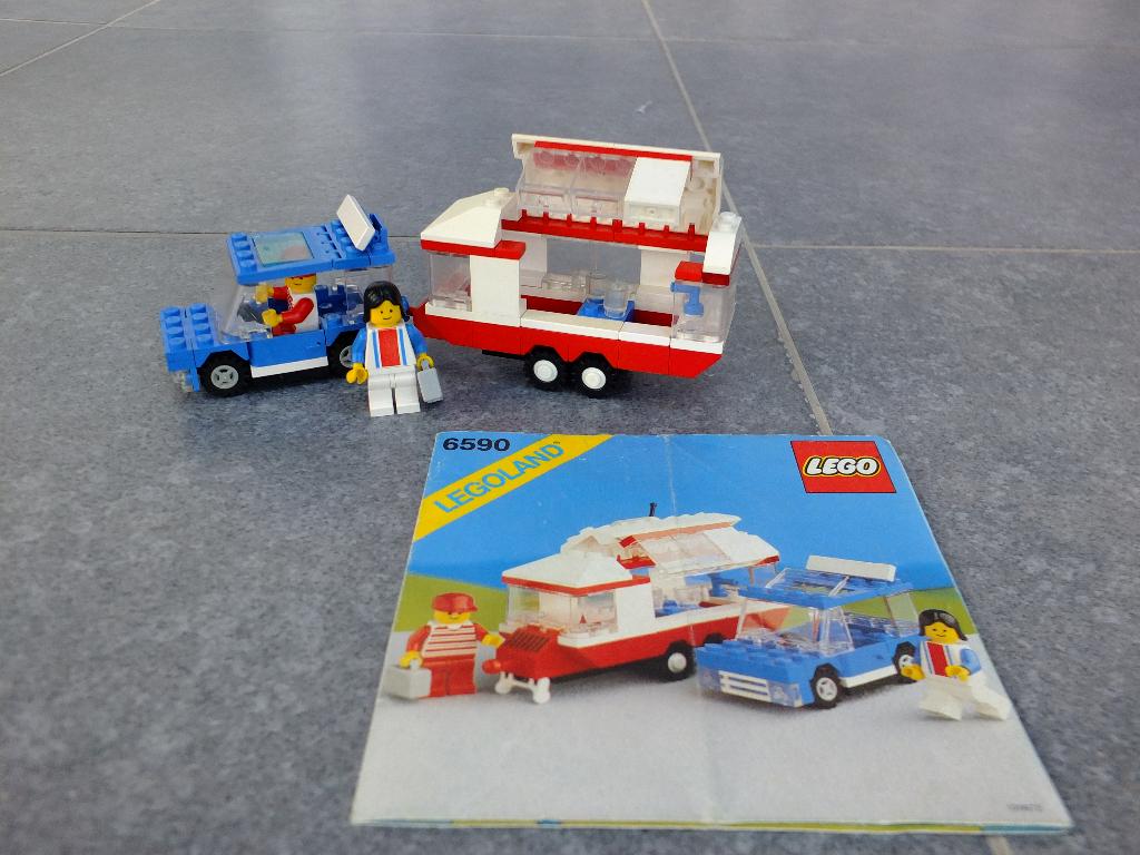 Lego 6590 - Voiture avec caravane (Vacation Camper), 1988, Lego, Ensemble complet, Utilisé, LEGOLAND