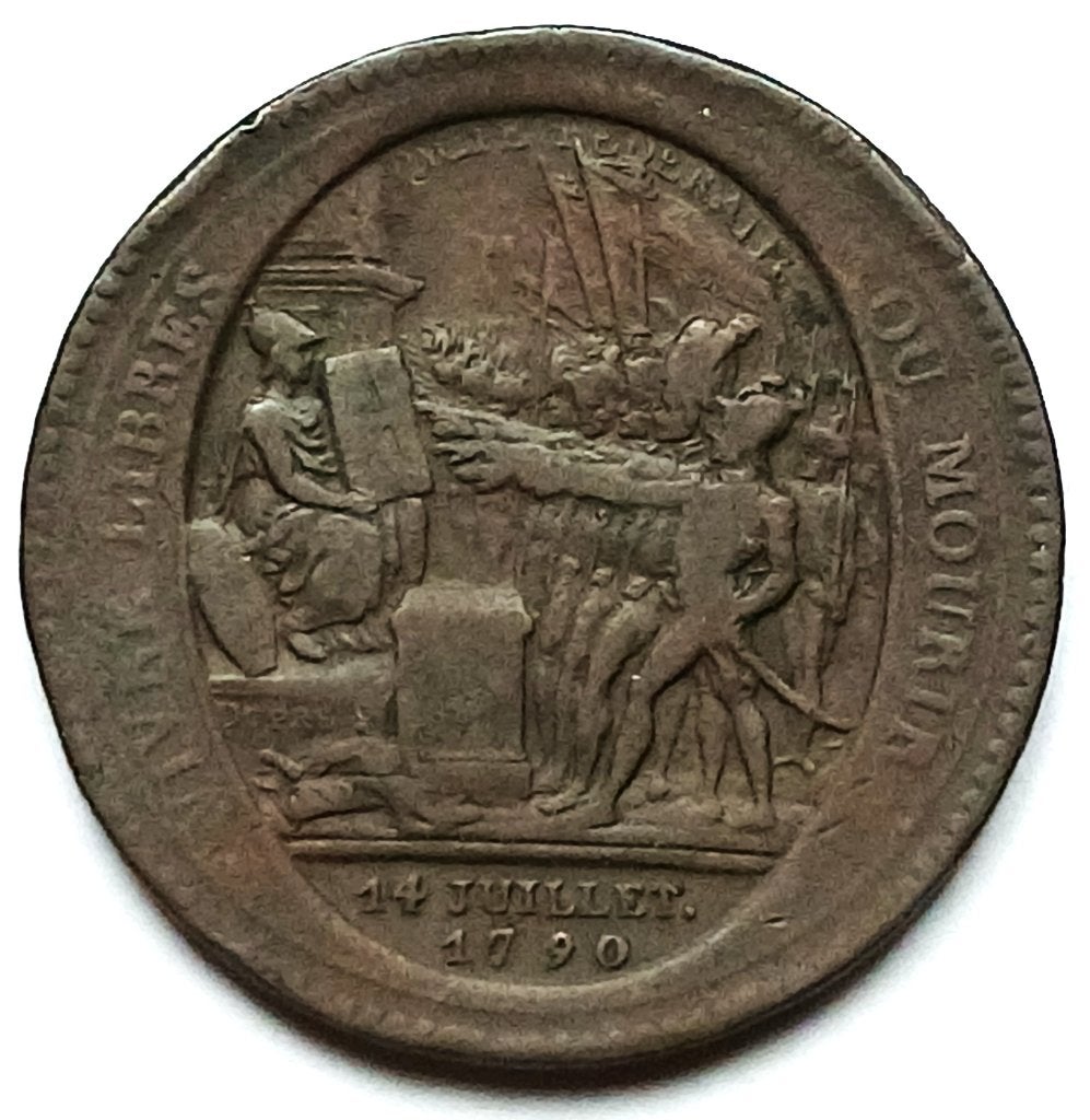 medaille 1792 confiance Monneron de 5 sols (An IV), Postzegels en Munten, Penningen en Medailles, Ophalen of Verzenden, Overige materialen