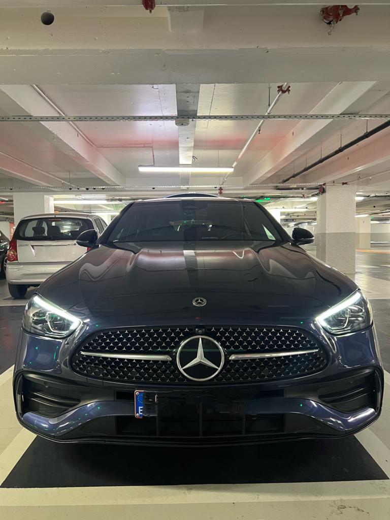 Mercedes-Benz C180 AMG-lijn, Auto's, Mercedes-Benz, Automaat, Achterwielaandrijving, Blauw, Berline