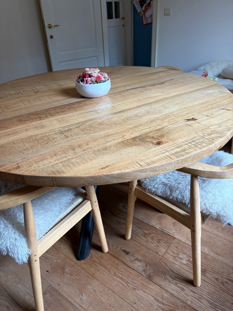 Ronde tafel 150 Cm, Ophalen, 150 tot 200 cm, Rond, Vijf personen of meer
