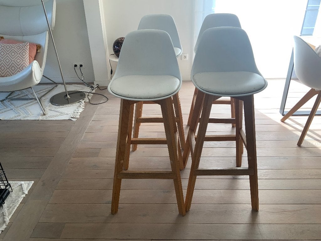 Barstoelen voor keukeneiland, Gebruikt, Met voetsteun, 90 cm of meer, 4 krukken
