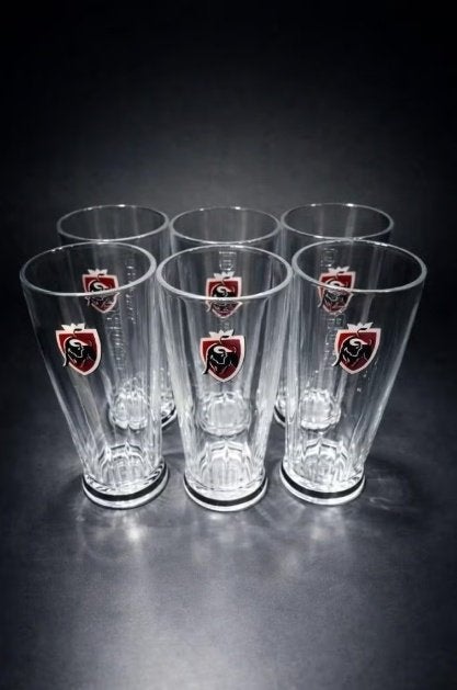 Zes Jupiler Tauro bierglazen, Ophalen, Nieuw, Bierglas