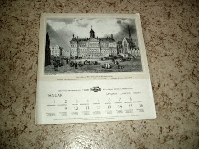 Calendrier pub ancien, rare et original avec gravures, Enlèvement