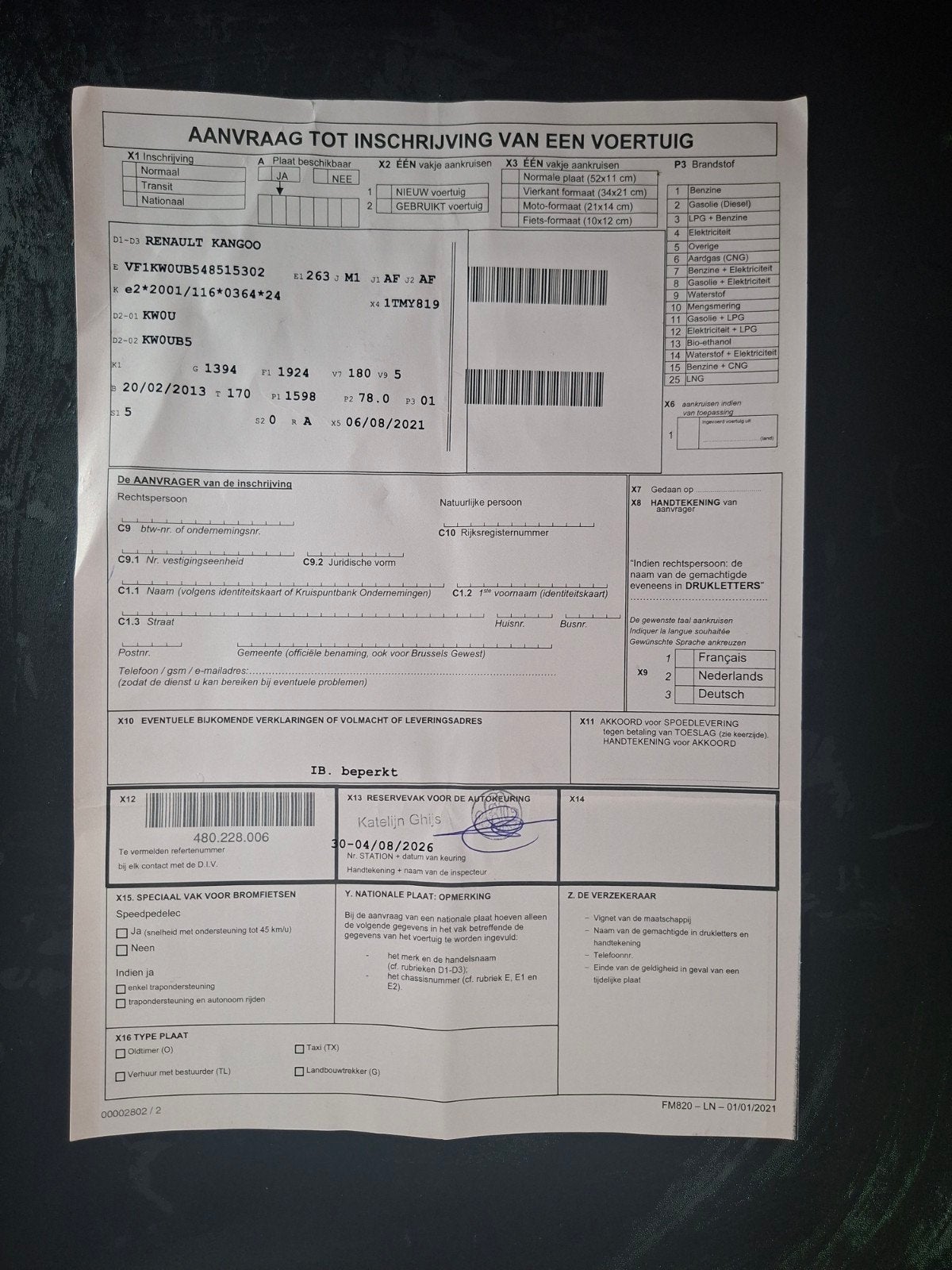 Renault Kangoo gekeurd voor verkoop, Auto's, Euro 5, Stof, 4 cilinders, 1600 cc