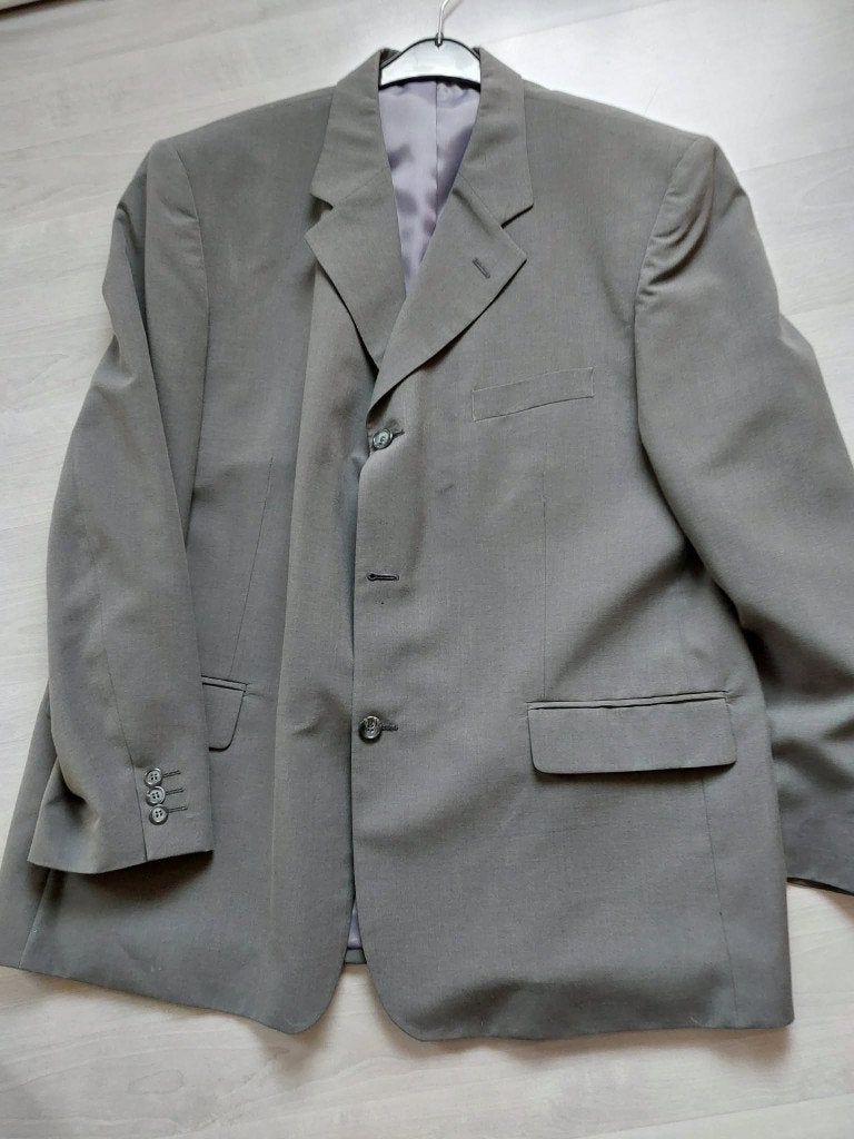 Heren Blazer Maat 60 Grijs  schouder naar schoud, Ophalen, Zo goed als nieuw, Overige maten, Grijs