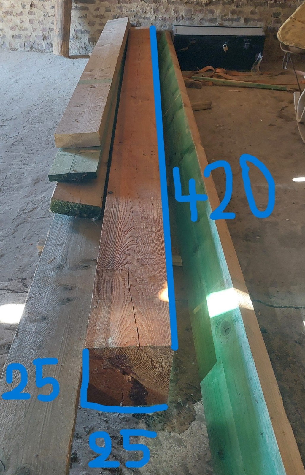 Douglas balk 25x25x420cm, Ophalen, Balk
