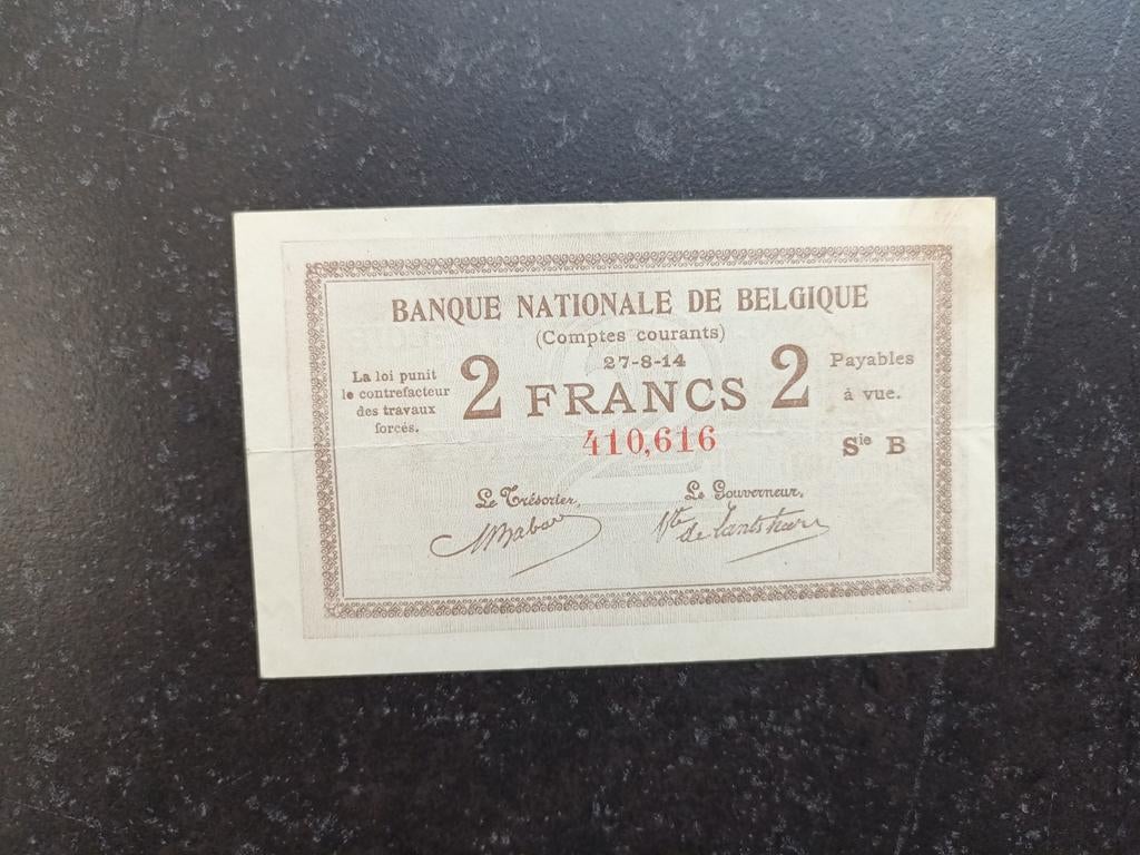 Un compte courant de 2 francs 1914 est plus rare !, Enlèvement ou Envoi, Billets en vrac