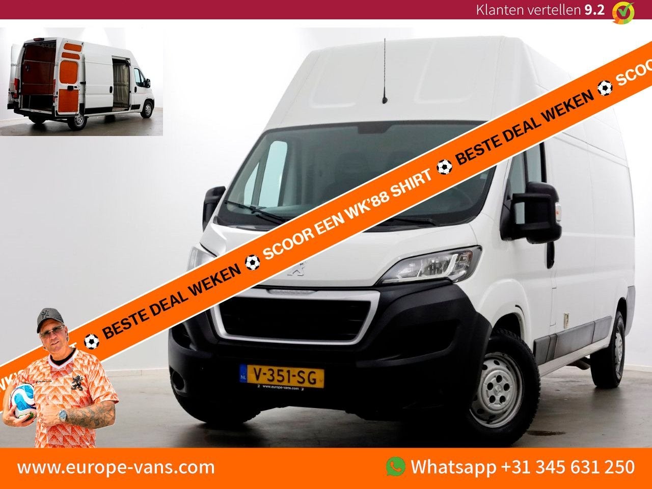 Peugeot Boxer 435 2.0 BlueHDI 165pk L3H3 Premium Airco/Navi/, Wit, Bedrijf, Electronic Stability Program (ESP), Onderhoudsboekje