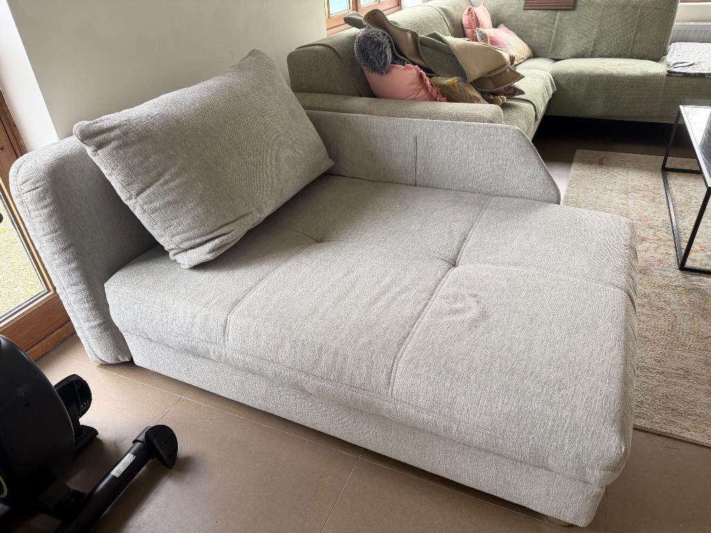 Prachtig lichtgrijs zetelbed, Huis en Inrichting, Slaapkamer | Slaapbanken, Ophalen, 90 cm, Eenpersoons, Zo goed als nieuw