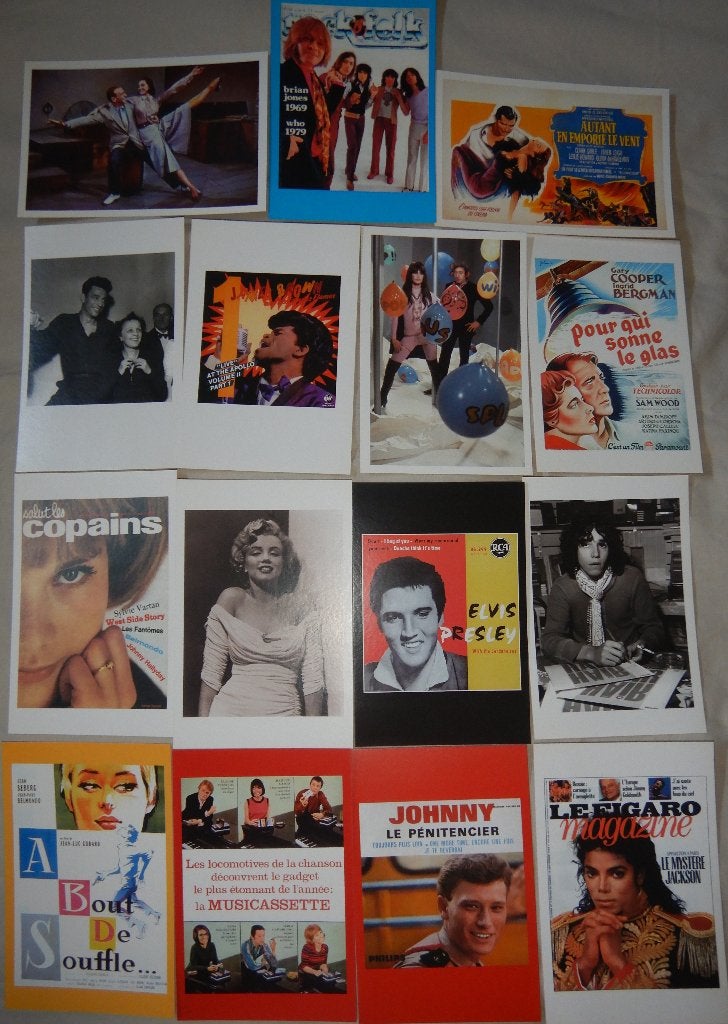 Lot de 30 cartes " Vedettes films, musique"., Enlèvement ou Envoi, Neuf