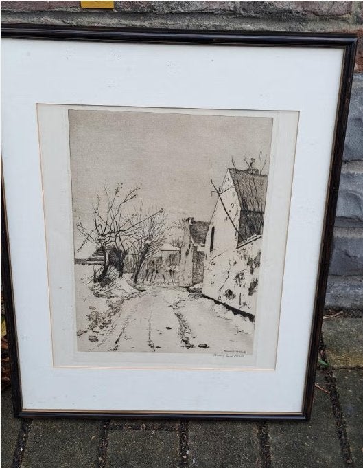 Gravure signe Maurice Émile blieck, Ophalen of Verzenden, Gravure