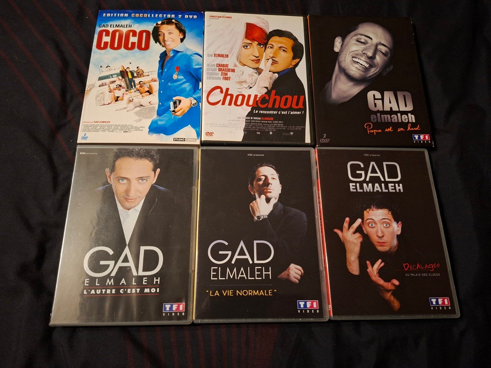 A vendre 6 dvd Gad Elmaleh, Comédie d'action, Enlèvement ou Envoi, Français, Comprend un boîtier