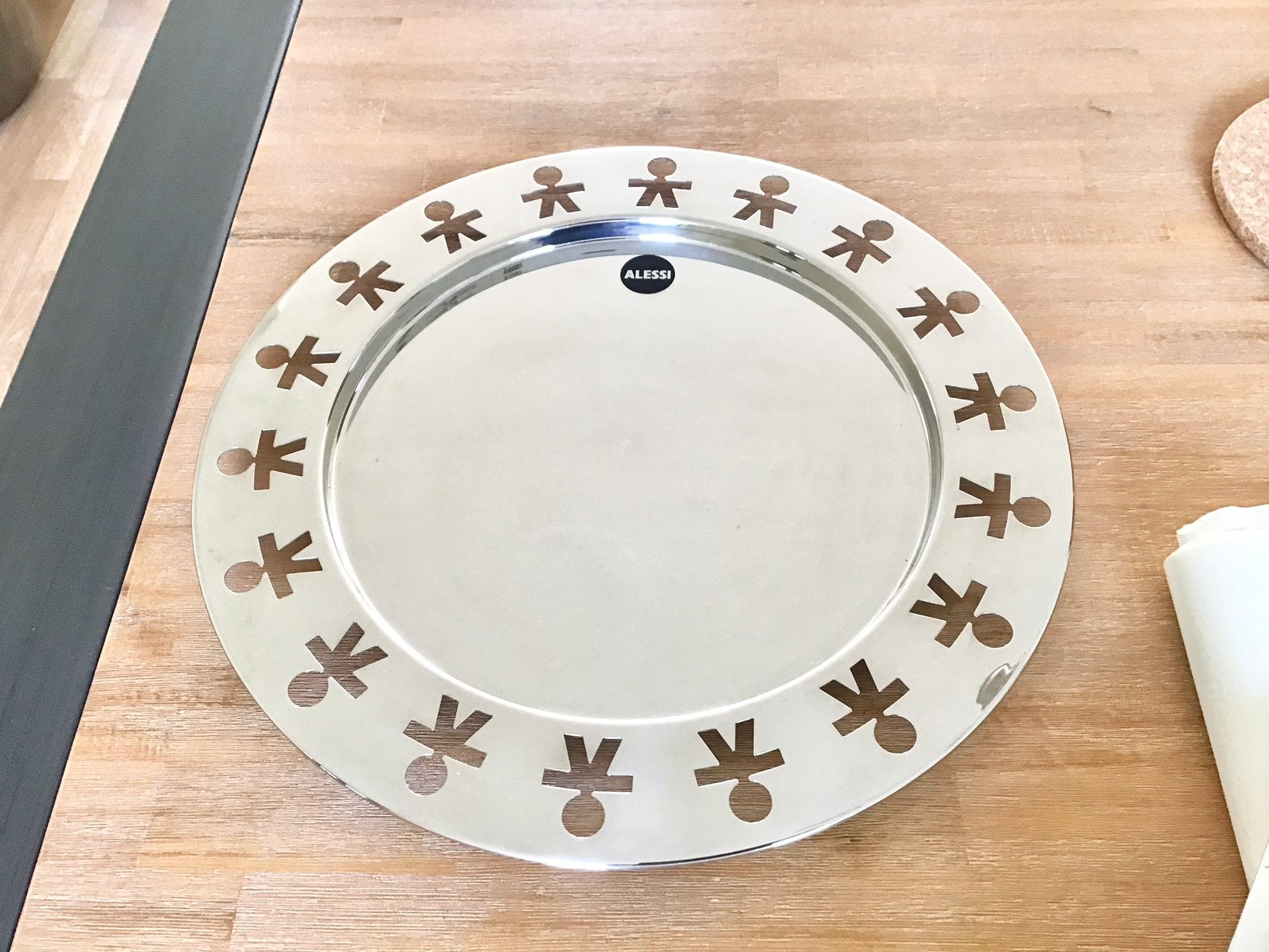 Alessi Girotondo Dienblad 40 cm – RVS Inox King-Kong Design, Huis en Inrichting, Ophalen, Zo goed als nieuw, Dienblad