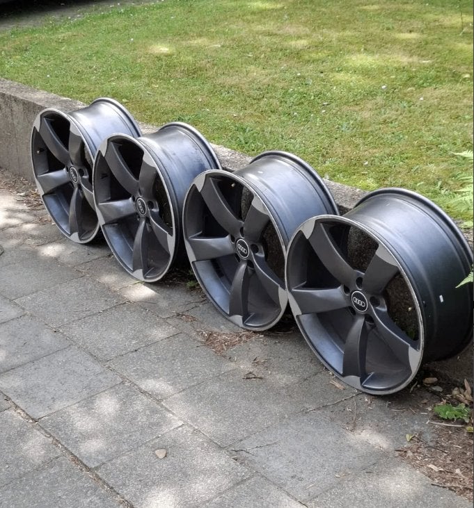 Audi 19" 5-spaaks Rotor antraciet — set van 4, Gebruikt, Velg(en), Personenwagen, Ophalen
