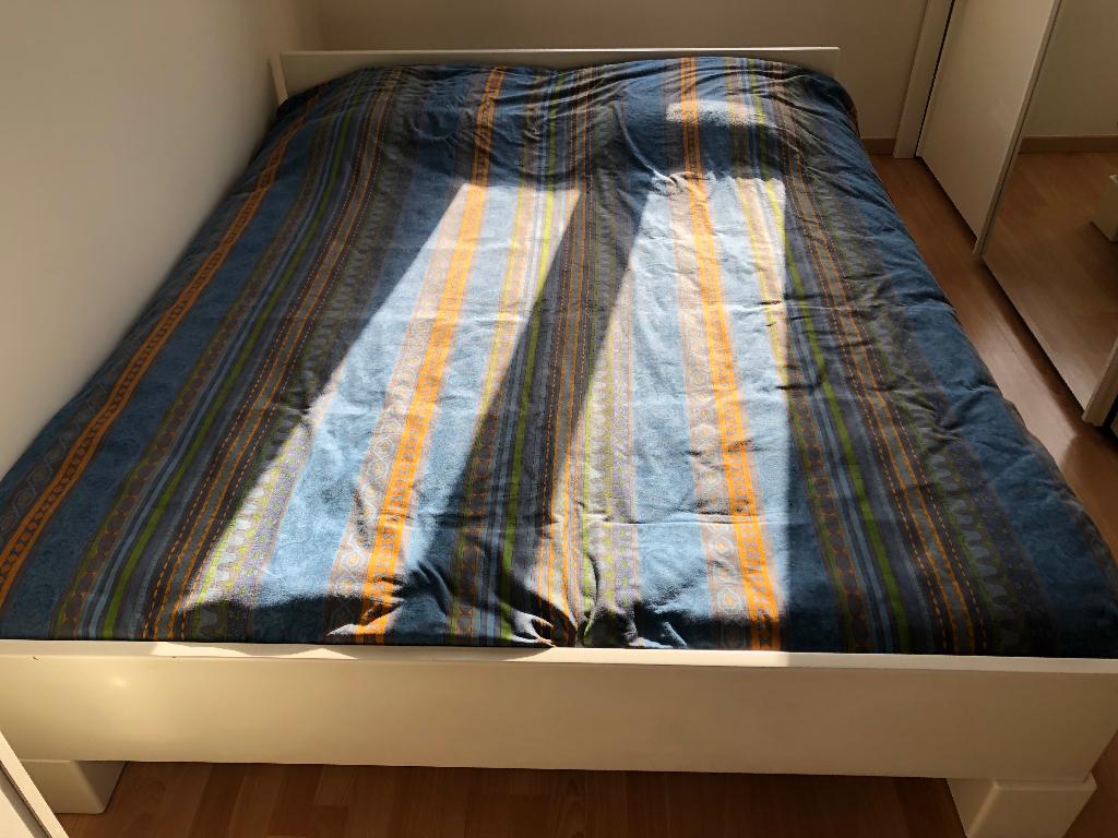 Latoflex bed en boxspring 160x200, Huis en Inrichting, Slaapkamer | Bedden, Ophalen, Gebruikt, Wit, Tweepersoons