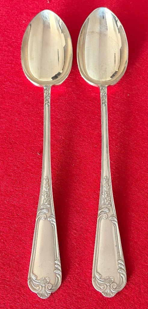 2 Grandes Cuillères de Service Régence en Argent Plaqué, Antiquités & Art, Enlèvement ou Envoi, Argent