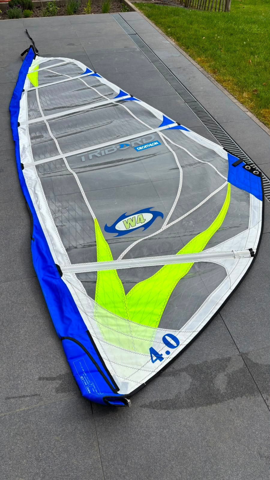 Wave zeil 4.0 + Mast + Giek, 3.5 tot 5 m², Zo goed als nieuw, Gunsails, Ophalen