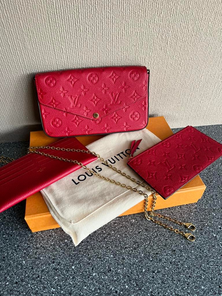 Louis Vuitton Filicie rood leder, Handtassen en Accessoires, Tassen | Damestassen, Ophalen of Verzenden, Zo goed als nieuw, Handtas