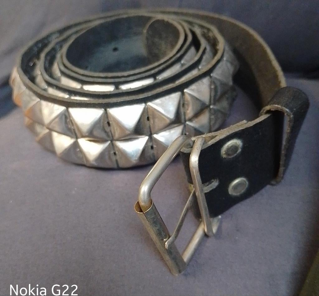 Lederen Piramide Stud Riem, Ophalen of Verzenden, Riem of Ceintuur, Gedragen, 95 tot 105 cm