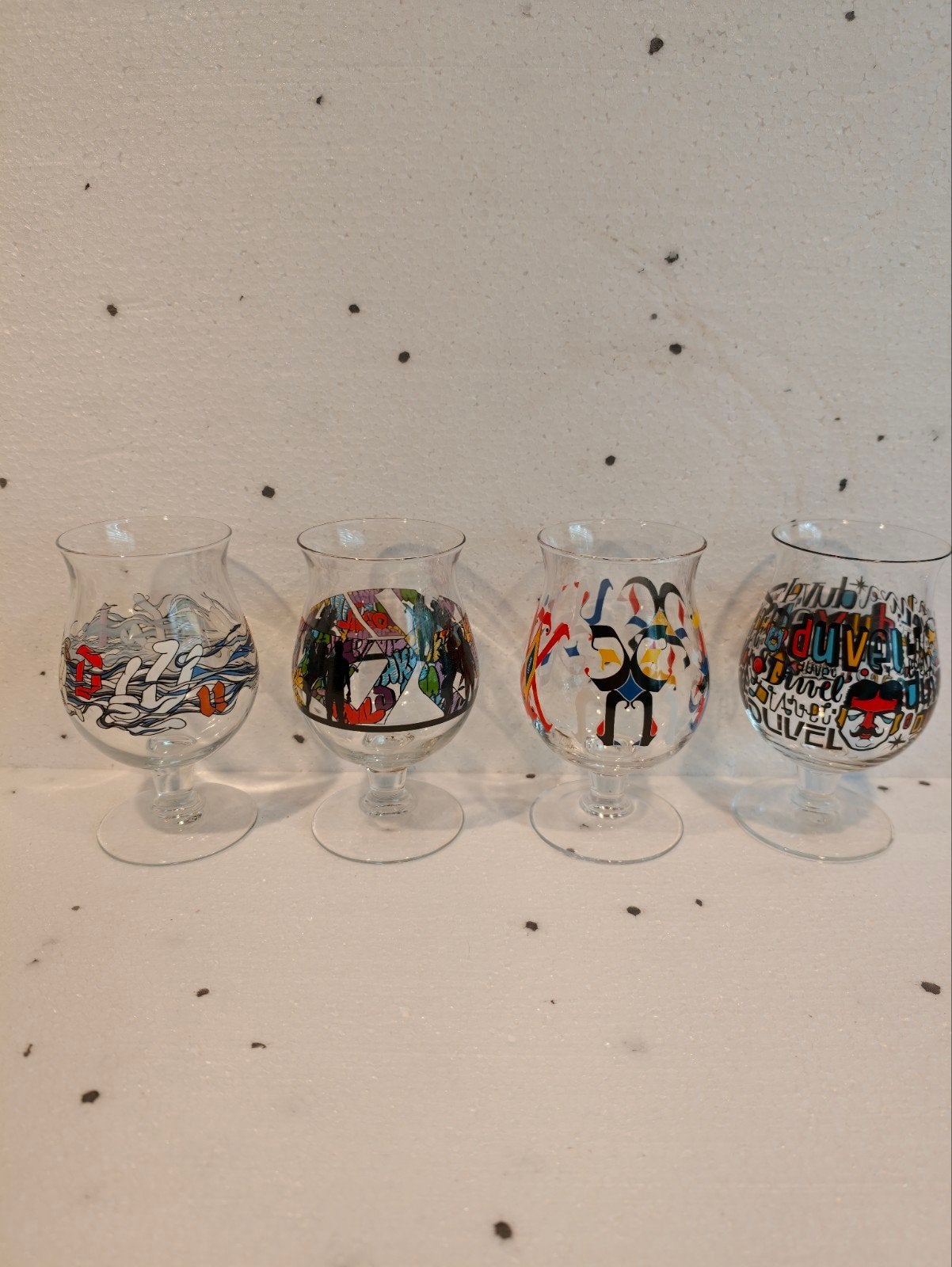 4 Nieuwe Duvel Design Glazen - Unieke Collectie, Verzenden, Nieuw, Glas of Glazen, Duvel