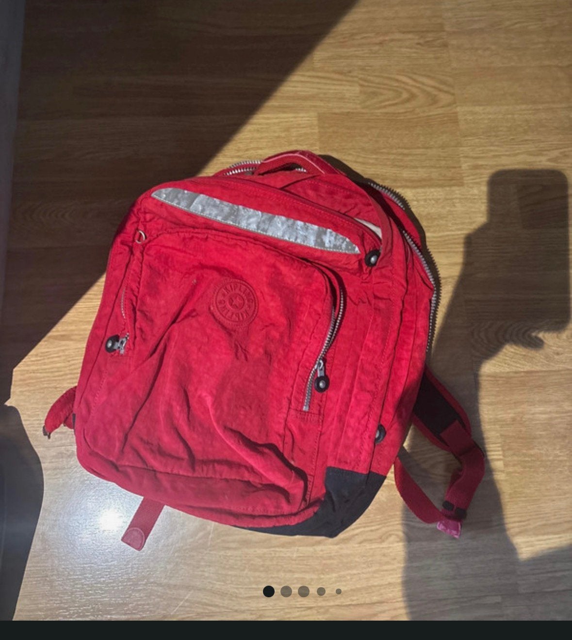 Rode boekentas van kipeling, Ophalen, 30 tot 40 cm, Minder dan 30 cm, Rugtas
