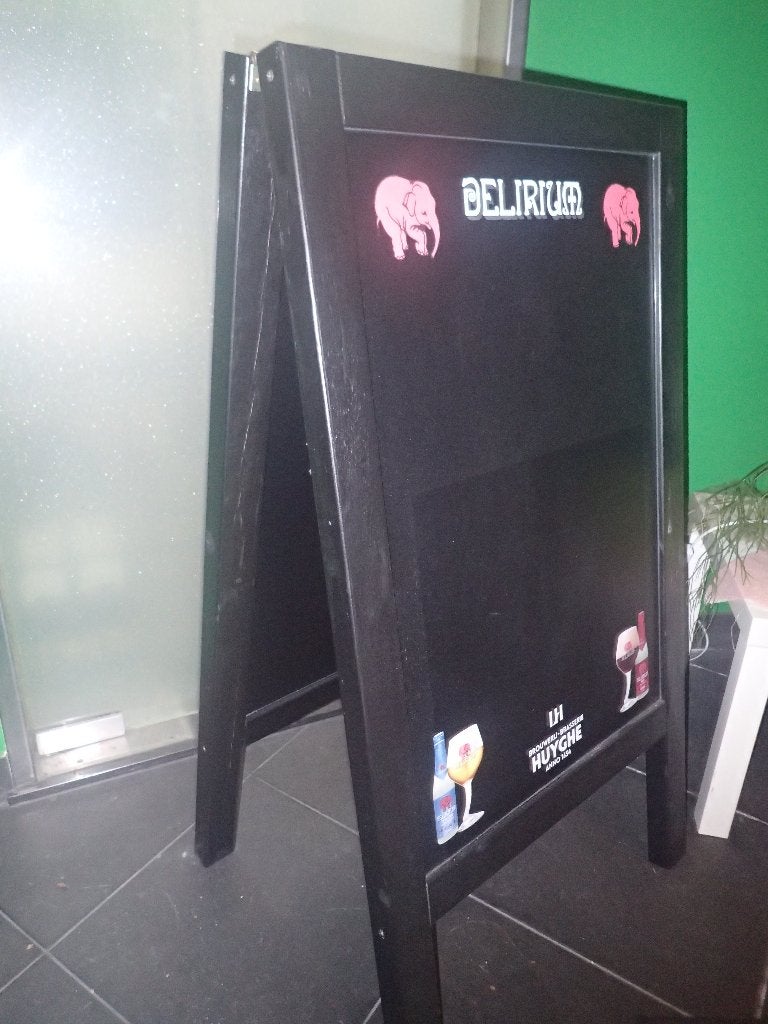 delirium krijtbord als nieuw, zwaar model, Verzamelen, Biermerken, Ophalen, Zo goed als nieuw, Reclamebord, Plaat of Schild