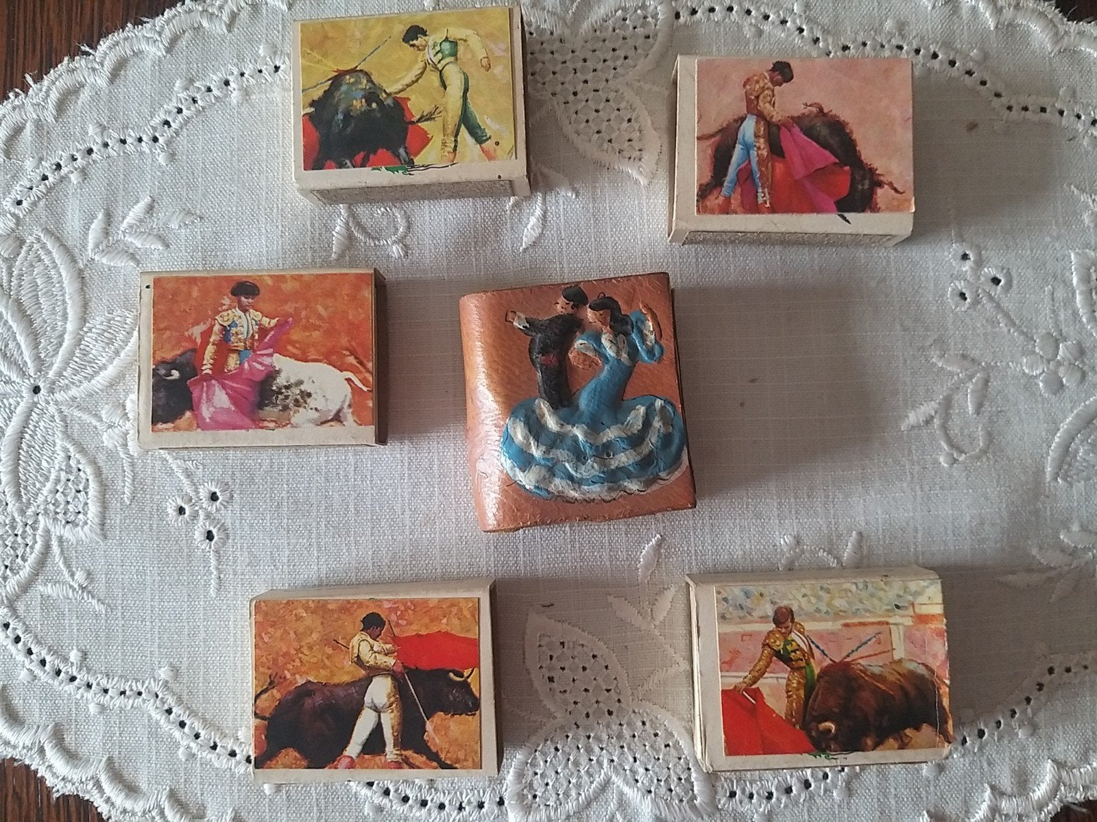 6 boîtes d'allumettes d'Espagne, années 1970, Enlèvement, Comme neuf, Boîtes ou marques d'allumettes