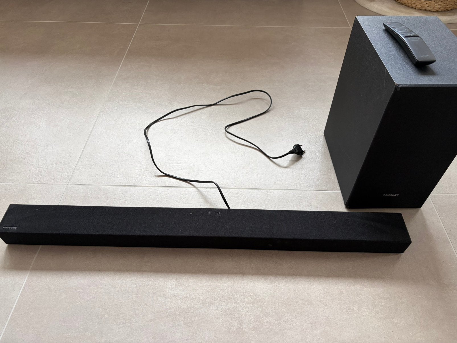 Samsung soundbar met subwoofer, TV, Hi-fi & Vidéo, Barres de son, Enlèvement, Comme neuf