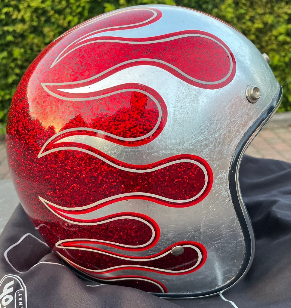 Casque Biltwell « Bonanza » CUSTOM PAINT rouge / silver, Autres marques, M, Femmes, Casque jet