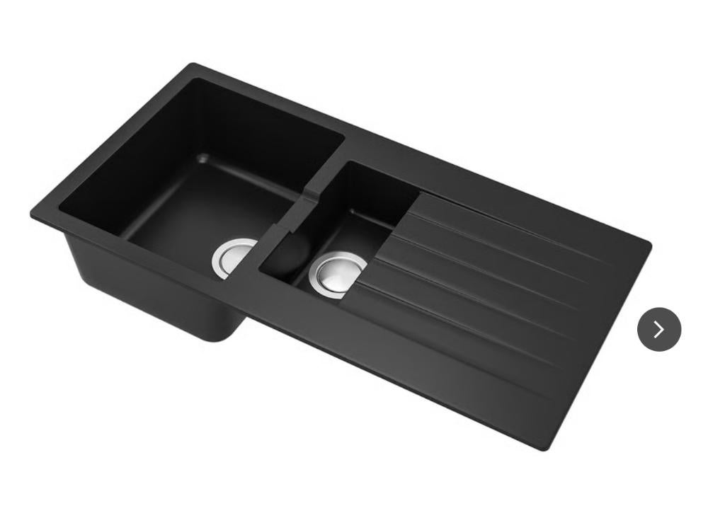 inbouwspoelbak zwart ikea met keukenblad en mengkraan, Ophalen, Gebruikt, Blauw, 200 cm of meer