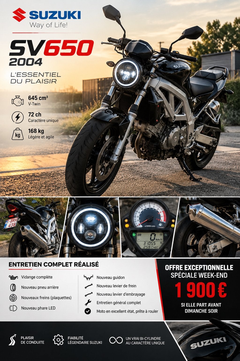 Suzuki sv650, Enlèvement, Comme neuf, Général