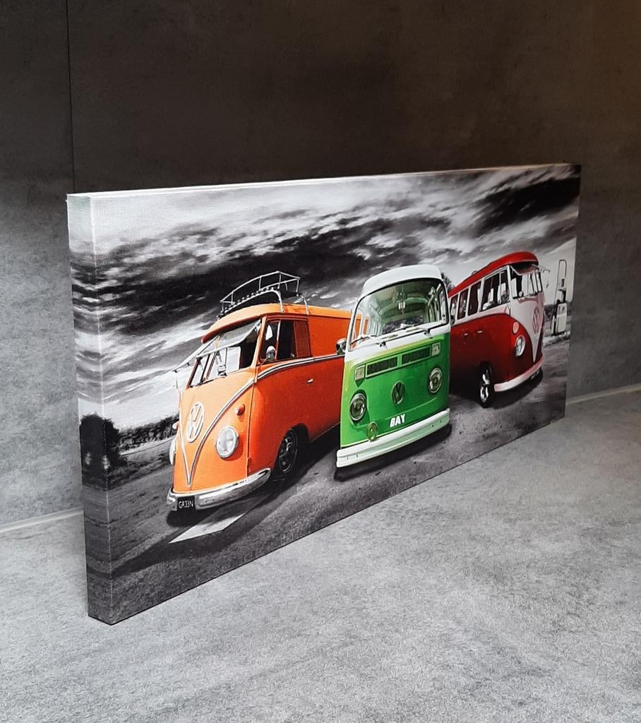 Canvas/ T1 Busjes/ 61 x 25,5 cm/Als nieuw, Ophalen, Wandhanger, Zo goed als nieuw, Meerkleurig